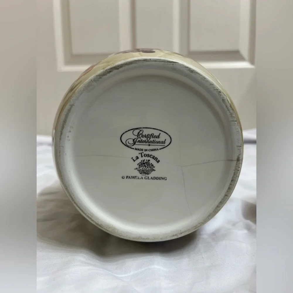 Hand-Painted Ceramic Kitchen Canister with Lid
